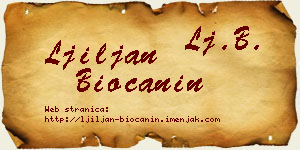 Ljiljan Biočanin vizit kartica